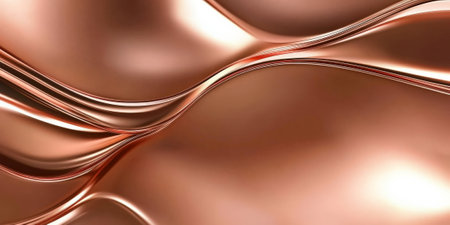 Smooth copper metallic background with subtle reflections and warm tones.の素材