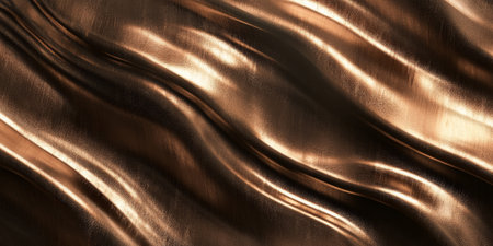 Polished bronze metallic texture with subtle patina details and soft reflections.の素材