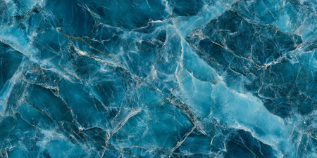 Aqua-toned marble background with deep ocean blue and seafoam veins, tropical and fresh.の素材