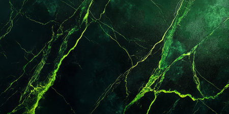 Fluorescent green marble background with electric lime veins, futuristic cyberpunk-inspired.の素材