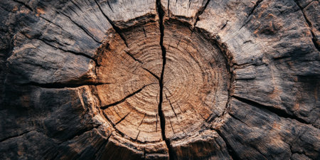 Petrified wood stone background with ancient fossilized bark textures in earthy tones.の素材
