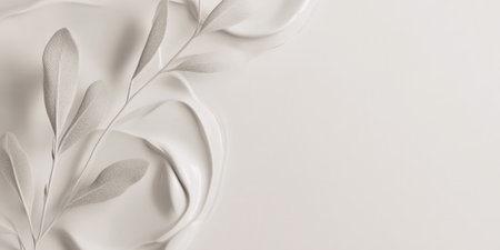 A light gray background with soft, organic shapes that flow across the design like a gentle breeze. The calm, flowing texture works well for wellness, beauty, or spa-related branding.の素材