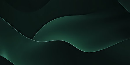 A dark green background with glowing abstract lines and shapes cutting through the surface. The futuristic design is ideal for tech visuals, innovation-based branding, or digital campaigns with a high-tech aesthetic.の素材