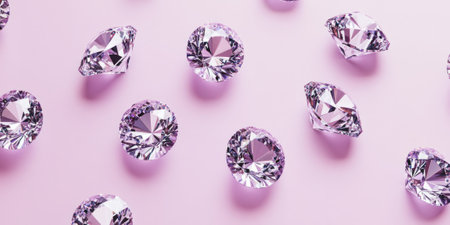 A dreamy pastel purple background with diamonds catching soft light, each one twinkling with elegance. The shimmering effect is subtle yet captivating, perfect for wedding invitations, luxury packaging, or refined product designs.の素材