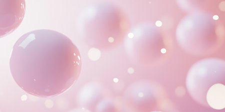 A light pink background with a bokeh effect, where soft glowing orbs appear to float across the canvas, giving it a dreamy, magical atmosphere. Perfect for wedding themes, beauty campaigns, or feminine design.の素材