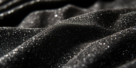 A deep, matte charcoal glitter backdrop, with subtle glistening specks. The dark, sophisticated design makes it perfect for corporate branding, modern event invitations, or high-end product promotions.の素材