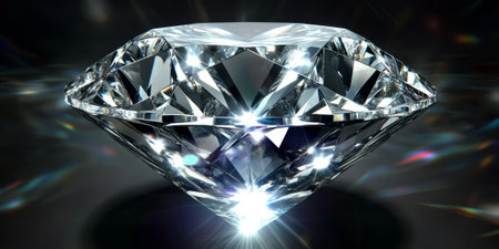 A platinum diamond background with deep, multifaceted reflections that shine brightly in every direction. The luxurious texture exudes opulence, making it perfect for luxury advertisements, wedding branding, or exclusive events.の素材