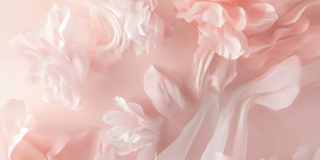 A pastel pink background with abstract floral shapes gently blending into one another. The design has a soft, romantic feel, perfect for bridal visuals, spring collections, or beauty branding.の素材