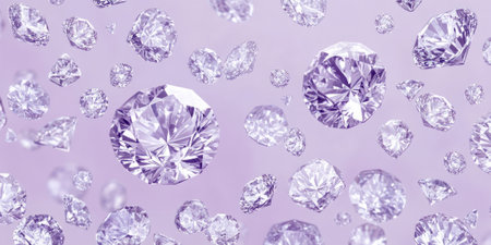A dreamy pastel purple background with diamonds catching soft light, each one twinkling with elegance. The shimmering effect is subtle yet captivating, perfect for wedding invitations, luxury packaging, or refined product designs.の素材