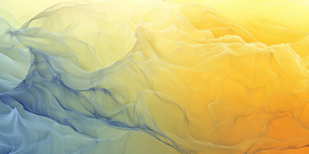 A dreamy sunshine yellow abstract background with misty, transparent layers of color blending seamlessly into one another.の素材