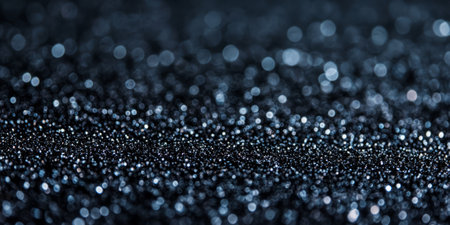 A deep, matte charcoal glitter backdrop, with subtle glistening specks. The dark, sophisticated design makes it perfect for corporate branding, modern event invitations, or high-end product promotions.の素材