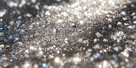 A glistening diamond surface with tiny facets that reflect light in all directions. The sparkle creates a hypnotic and luxurious feel, ideal for high-end product photography, jewelry ads, or exclusive fashion branding.の素材