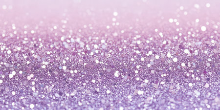 A glittery lilac abstract background with scattered sparkling particles, resembling fairy dust, softly twinkling against a pastel purple gradient.の素材
