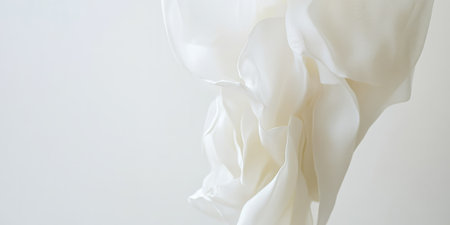 A white background with a subtle gradient that transitions from soft ivory to pure white, creating a sense of lightness and airiness. This minimalist design is perfect for luxury branding, elegant invitations, or high-end corporate websites.の素材