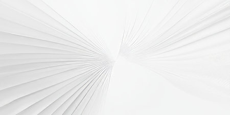 A soft white background with glowing, radiant abstract lines that look like beams of light emanating from a central point. This energizing design is perfect for tech branding, futuristic websites, or high-end event promotions.の素材