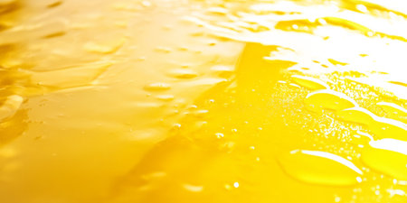 A sunshine yellow abstract background with a glossy, liquid texture, resembling the reflection of sunlight on a smooth, wet surface.の素材