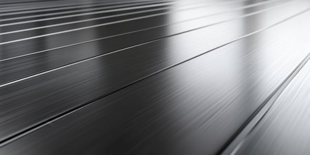 Shiny steel panel background with brushed texture and subtle sheen. The clean and industrial appearance is ideal for automotive, tech, or machinery designs, adding a touch of sophistication with its sharp, polished edges.の素材