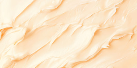 A soft and creamy orange background with delicate watercolor brushstrokes and subtle variations in tone. This serene, soothing background is perfect for beauty branding, spa visuals, or soft digital designs.の素材