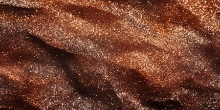 A sparkling copper glitter texture, with a rich, earthy shimmer. The warm metallic glow is perfect for vintage designs, fall event promotions, or artisanal product branding.の素材