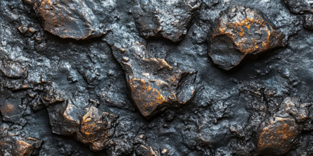 Galactic meteorite metal background with rough extraterrestrial mineral textures.の素材