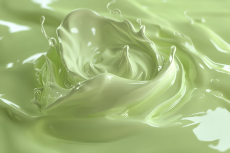 smooth liquid motion in light green, flowing seamlessly and looping in a calming animation, evoking peace.の素材