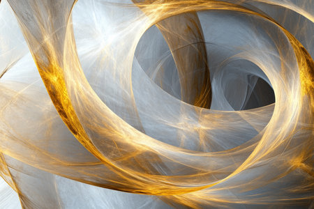 A striking abstract design featuring golden textures intertwined with marble, reflecting light and creating an ethereal and sophisticated atmosphere.の素材
