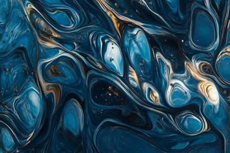 Close-up of ocean blue rippling water, light reflections creating organic patterns.の素材