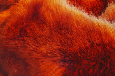 Highly detailed fox fur texture, thick and luxurious, with shades of reddish-brown and soft undercoat providing depth and warmth.の素材