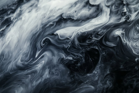Macro shot of stormy gray clouds, swirling layers creating a moody atmosphere.の素材