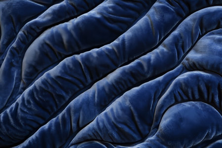 Seamless deep navy blue velvet texture, soft, luxurious folds catching light.の素材