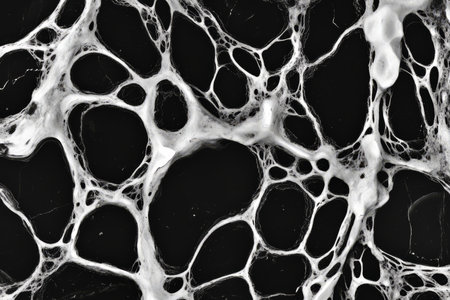 Seamless black marble with white veins, polished stone with elegant contrast.の素材