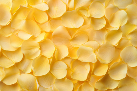 Textured sunshine yellow flower petals overlapping, natural organic pattern with soft depth.の素材