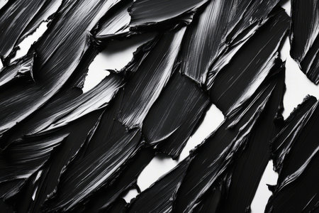 A bold black and white abstract background with high-contrast brush strokes, sharp edges, and a grunge-like texture. A dramatic and edgy composition for creative or artistic projects.の素材
