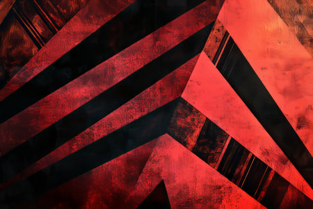 A dramatic combination of black and red abstract background with sharp geometric lines, textured gradients, and high contrast. Powerful and bold, ideal for edgy or action-packed visuals.の素材