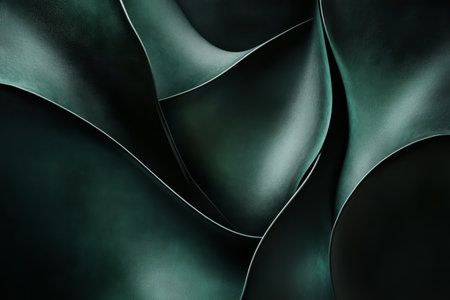 A dramatic mix of dark green and black abstract background with shadowy textures, organic forms, and a mysterious feel. A sleek and modern composition perfect for edgy visuals.の素材