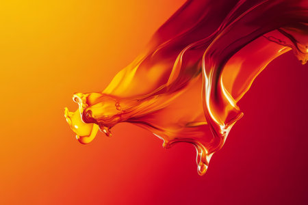 A smooth gradient of warm reds, oranges, and yellows with fluid, organic shapes. An energetic and vibrant design, ideal for bold branding or action-packed visuals.の素材