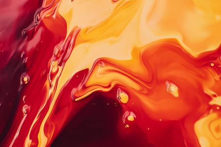 A smooth gradient of warm reds, oranges, and yellows with fluid, organic shapes. An energetic and vibrant design, ideal for bold branding or action-packed visuals.の素材