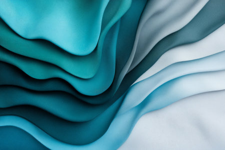A smooth gradient of deep turquoise and cool gray with subtle ripples and fluid textures. A serene and modern design with a calm, sophisticated feel. Perfect for corporate and lifestyle branding.の素材