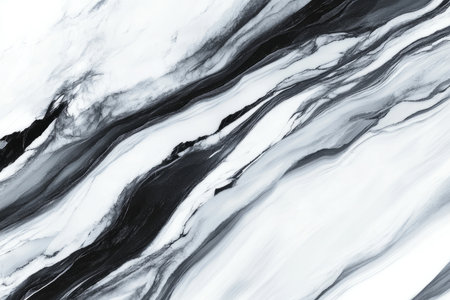 Minimalist black and white marble texture, with bold, high-contrast veining creating an elegant and timeless pattern.の素材