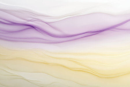 A soft lavender and pale yellow abstract background with smooth gradients and watercolor textures. A peaceful and tranquil design ideal for wellness, spa, or gentle themes.の素材