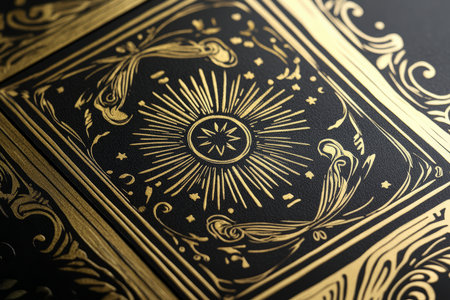 A luxurious black and gold New Year invitation card, featuring elegant typography and shimmering foil textures.の素材