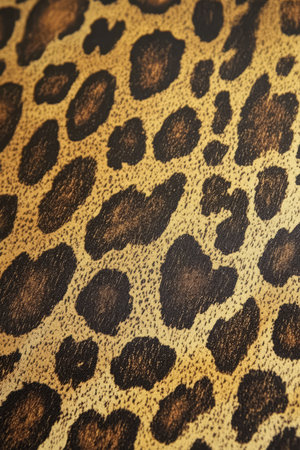 A bold and eye catching leopard print pattern in deep brown and gold, adding a luxurious and trendy feel.の素材