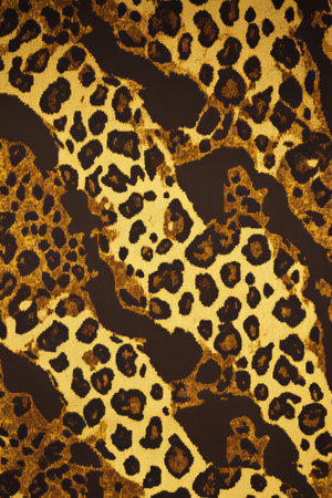 A bold and eye catching leopard print pattern in deep brown and gold, adding a luxurious and trendy feel.の素材
