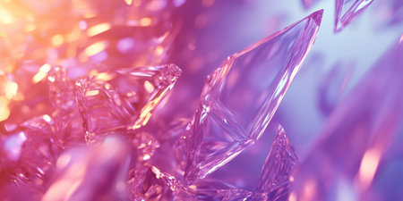 A surreal 3D abstract background showcasing crystalline structures, glowing softly with pulsating neon waves. The seamless digital textures and sci-fi reflections add a cybernetic effect.の素材