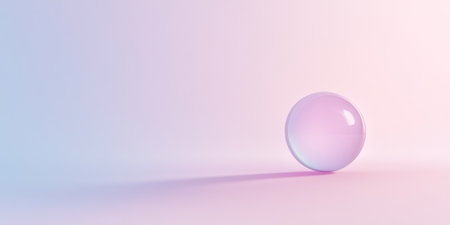 A minimalist 3D background featuring an elegant gradient sphere floating in an infinite white void. The subtle interplay of light and shadow creates a modern, clean aesthetic.の素材