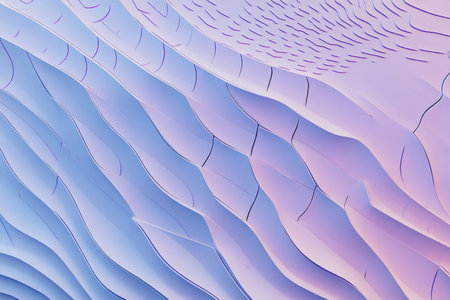 A smooth, minimalist 3D background with a continuous pattern of monochromatic hexagonal tiles. The soft, ambient lighting creates subtle depth, making it perfect for modern branding, presentations, and clean, abstract design compositions.の素材