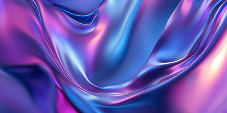 A surreal 3D background of an abstract, liquid-like surface with shifting, iridescent colors. The smooth, flowing motion of the shapes creates a calming yet dynamic effect, perfect for modern aesthetics.の素材