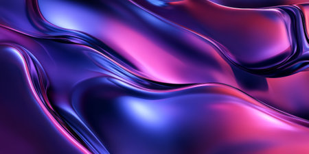 A surreal 3D background of an abstract, liquid-like surface with shifting, iridescent colors. The smooth, flowing motion of the shapes creates a calming yet dynamic effect, perfect for modern aesthetics.の素材