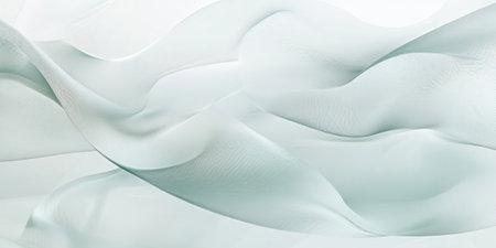 A fluid and organic 3D background featuring smooth, flowing ribbons of translucent material. The soft glow and pastel color gradients create a dreamlike atmosphere, perfect for modern branding, presentations, or artistic visuals.の素材