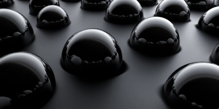 A minimalist 3D background displaying a set of floating spheres casting soft shadows on a monochrome surface. The clean, modern design enhances depth and simplicity, making it ideal for abstract compositions.の素材